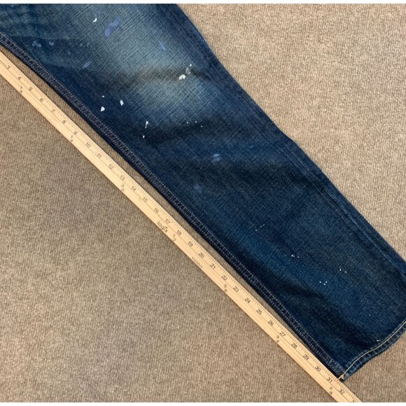 Hollister Jeans Mens 32x30 Huntington Low Rise Slim Straight Splattered Denim - Picture 6 of 8